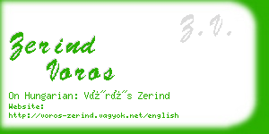 zerind voros business card